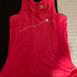 Brooks Fuchsia Tank Top with Heart Detail